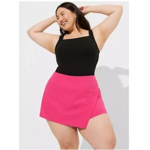 Torrid Studio Refined Crepe Pull-On High Rise Asymmetrical 3.5" Skort Pink 3X
